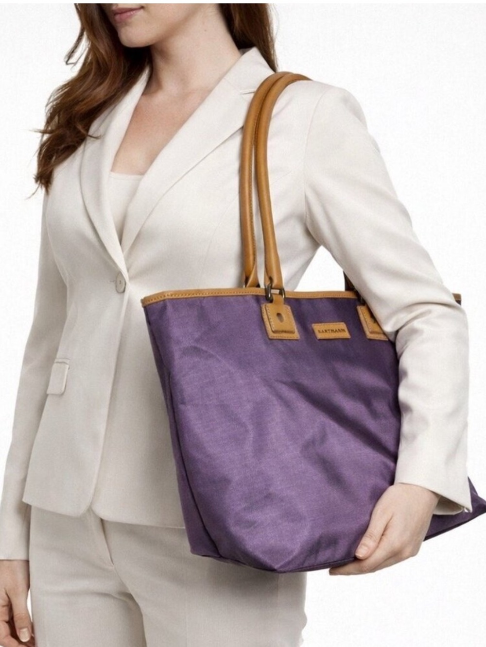HARTMANN PURPLE NYLON TOTE/TRAVEL BAG